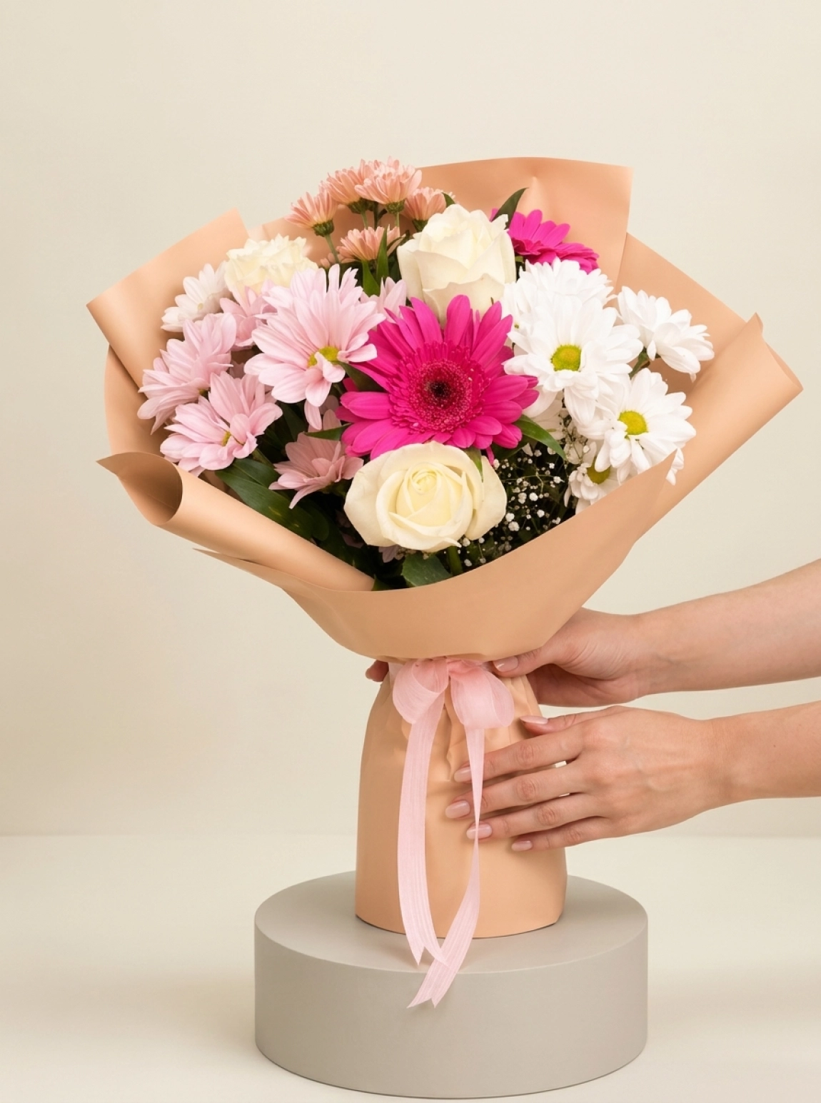 Pembe Gerbera Gül Buketi