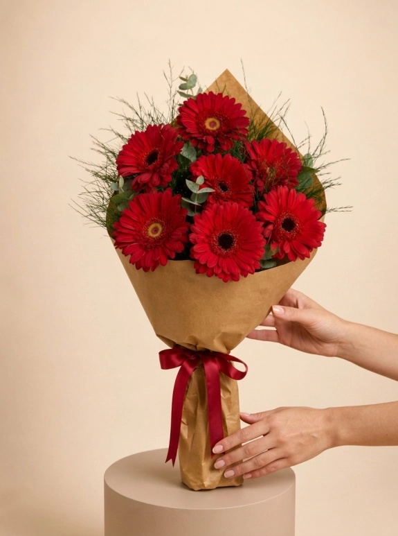 Kırmızı Gerbera Buketi